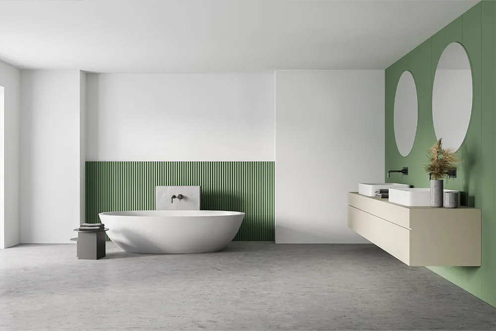 Grünes modernes Badezimmerdesign